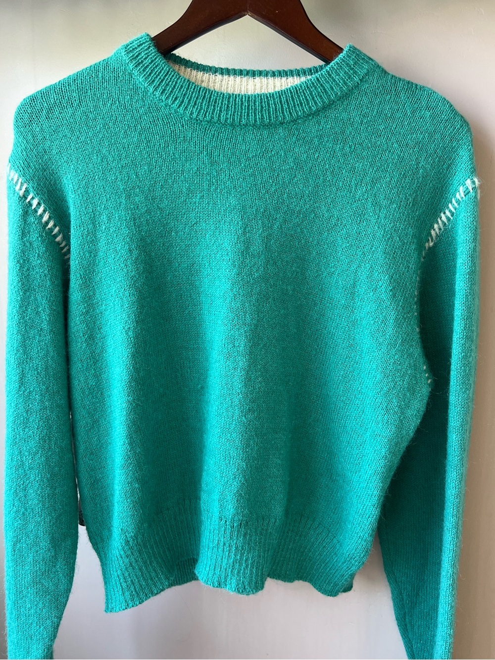 Urban Outfitters Hudson Shrunken Boxy Crop Crew Neck Knit Sweater Womens Small